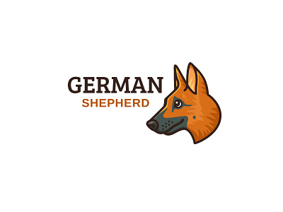 German Shepherd bodea daniel brand identity dog flat greman shepherd illustration kreatank logo design mark vector