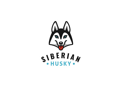 Siberian Husky brand identity cute dog illustration kreatank logo design mark playful puppy siberian husky sweet vector wolf zoo