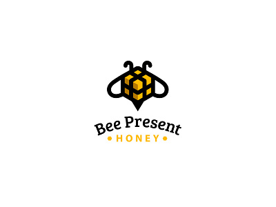 Bee Present bee brand identity creatank creative design gift graphic design illustration kreatank logo present vector