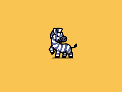 Cute Zebra character creatank creative cute design designer kreatank logo mascot simple zebra