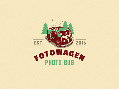 FotoWagen bus car creative emblem foto kreatank logo photo photo booth retro vintage volkswagen
