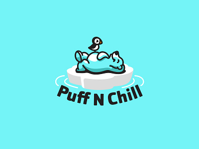 Puff N Chill Medical Marijuana brand identity cannabis creatank illustration kreatank logo design marijuana polar bear puffin
