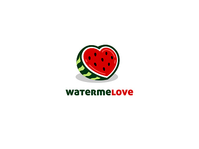 Watermelove creative fruit illustration kreatank logo love watermelon