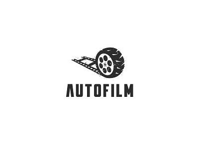 Autofilm auto car creative design film kreatank logo movie negative space tire vintage wheel