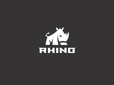 White Rhino animal animal logo creative design illustration kreatank logo mark rhino rhinoceros zoo