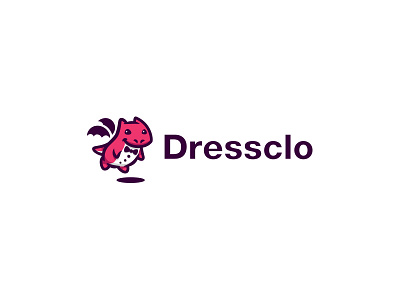 Dressclo character clothing company creative cute dragon kreatank logo mascot playful store