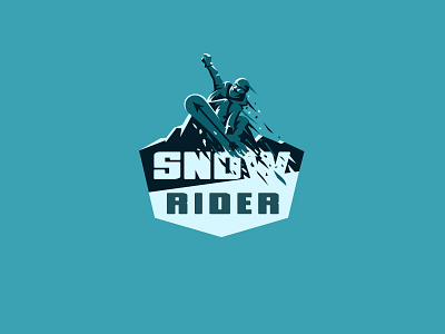 SnowRider snowboard logo creative emblem extreme sports kreatank logo mountain ski snow snowboard winter