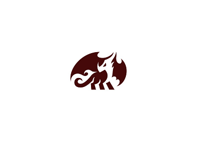 Flaming Dragon brand identity creative dragon flame kreatank logo negative space vector mark zoo