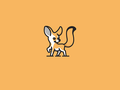 Fennec fox character cute fennec fox kreatank logo mascot playful sweet