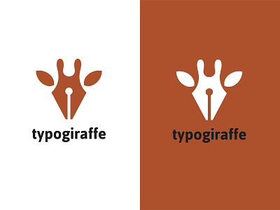 Typogiraffe creative giraffe ink pen kreatank logo typo typography writing