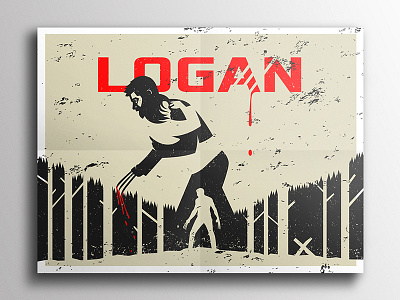 Logan poster illustration kreatank logan negative space poster vector wolverine
