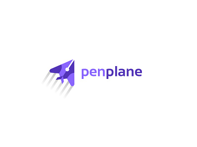 Penplane airplane creative flat kreatank logo nighthawk pen plane typo
