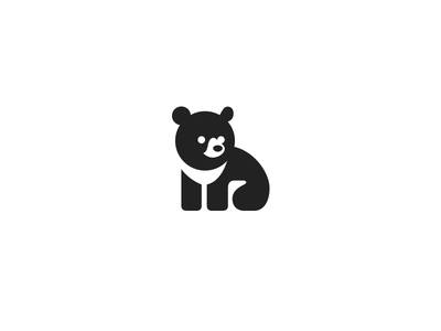 Blackbear animal animal logo bear black bear blackbear cute design kreatank logo mark negative space teddy zoo