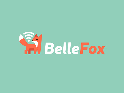 Belle Fox Wifi creative flat fox illustration internet kreatank logo wifi