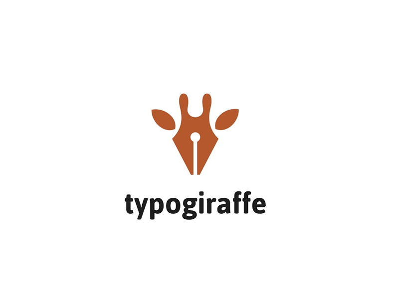 Typogiraffe animation creative fountain pen gif giraffe kreatank logo quill pen splash typo typography