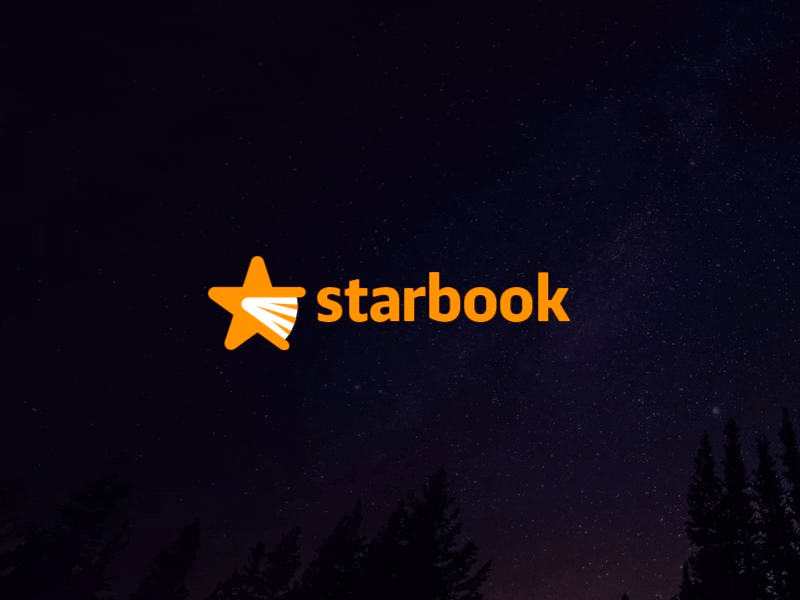 Starbook book creative kreatank logo shooting star stars