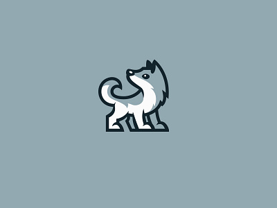 Wolfy character cute dog husky kreatank logo mascot playful puppy sweet wolf zoo