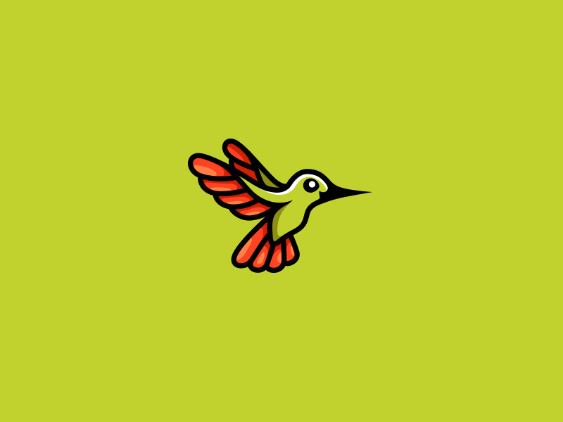 Hummy kreatank fun creative cute illustration logo bird humming hummingbird