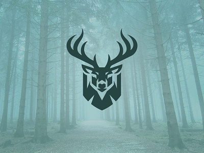 Deer Shield antlers badge buck creative deer emblem hunting kreatank logo shield zoo