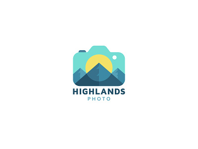 Highlands Photo camera creative flat foto logo mountain photo photography