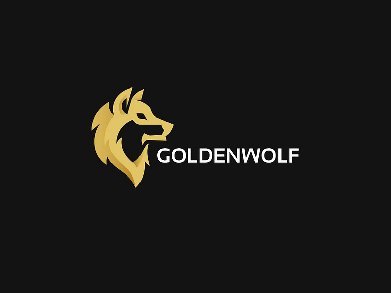 Golden wolf logo by Daniel Bodea / Kreatank on Dribbble