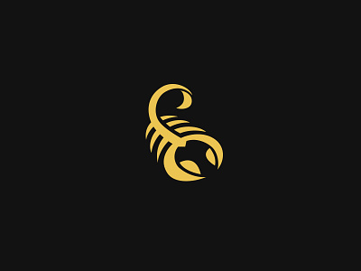 Scorpion abstract creative gold kreatank logo scorpion simple