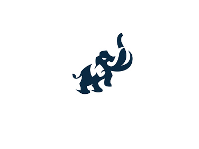 Angry Mammoth aggressive charging creative elephant ice age illustration kreatank logo mammoth negative space standing stomping zoo