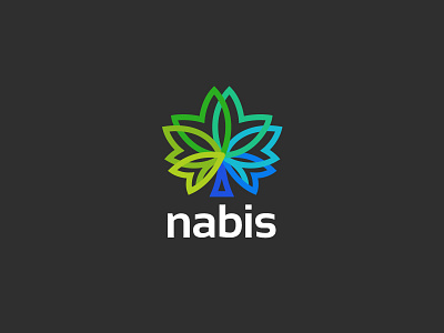 Nabis cannabis corporate creative flat kreatank leaf logo marijuana oil