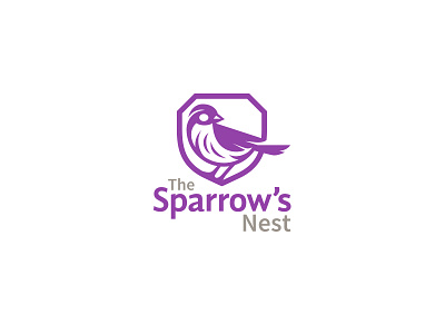 The Sparrow's Nest bird elegant kreatank logo luxury nest shield sparrow