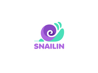 Snailin creative flat illustration kreatank logo snail spin spiral wave