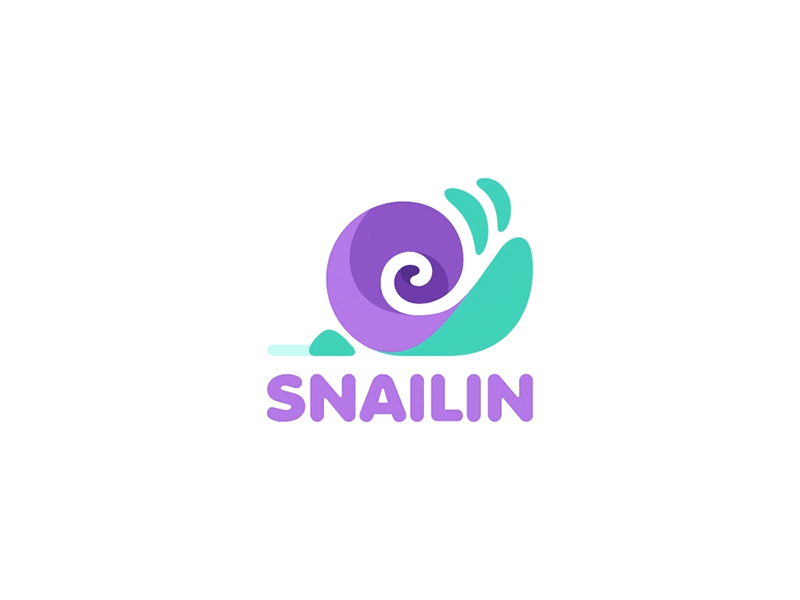 Snailin animation creative flat gif illustration kreatank logo snail spin spiral wave