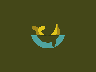 Whale or Banana banana creative dolphin fish flat fruit kreatank logo negative space shipping whale