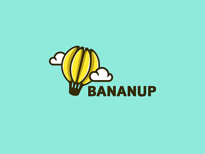 BananUp banana cloud creative fruits hot air balloon kreatank logo plane sky