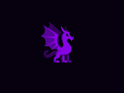 Purple Dragon dragon flat gaming kreatank logo mythical purple reptile sports