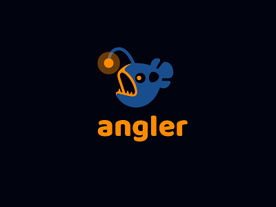 Angler Fish angler fish character creatank creative fish kreatank light logo negative space