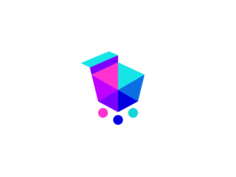 colorful shopping cart logo