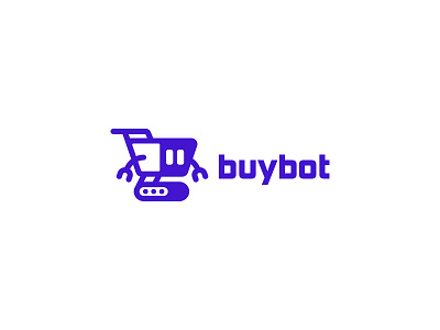 Buybot buy character creative cute ecommerce kreatank logo marketing mascot robot shop shopping cart