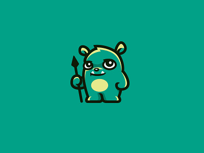Cute spear monster beast character cute kreatank logo mascot monster sweet