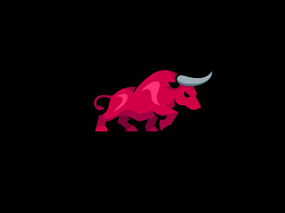 The Mighty Bull aggressive america american animal animal logo bull charging fitness flat gaming gym kreatank sports zoo