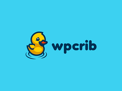 WPcrib character cute duck flat illustration logo mascot simple sweet tutorial wordpress