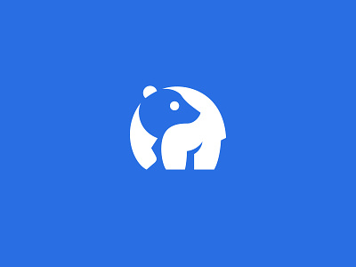 Polar Bear bear blue creative cute illustration kreatank logo negative space polar bear teddy