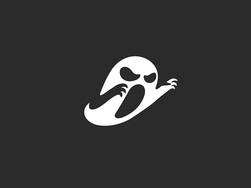 Ghost animation ghost gif halloween kreatank logo negative space scary
