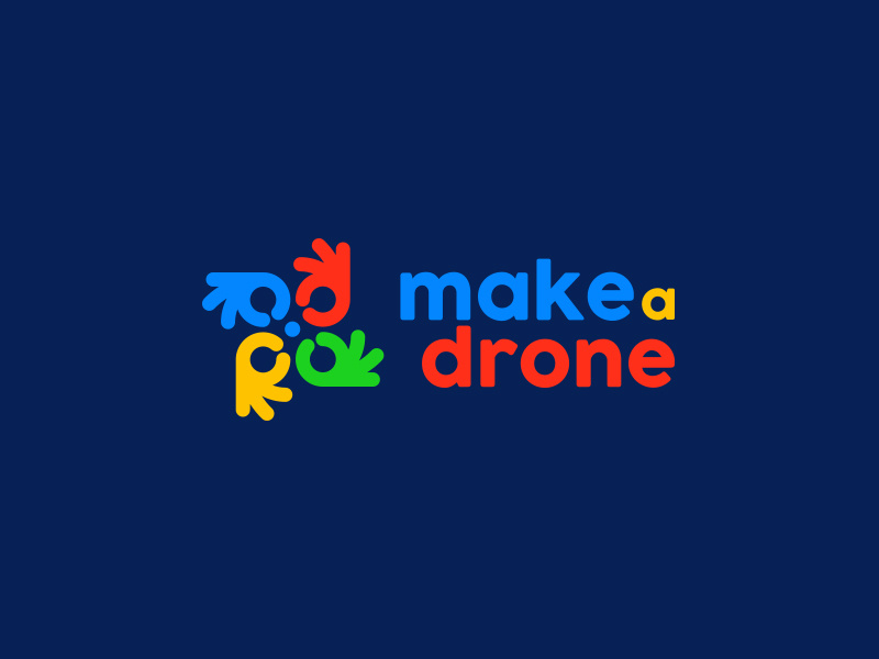 make a drone colored playful kreatank creative hand hands logo children kids toys toy drones drone