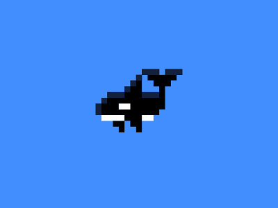 Pixel Orca bitmap creative flat game gaming killer whale kreatank logo orca pixel whale