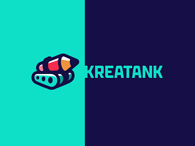 Kreatank recolored colors creative designer identity kreatank logo pencil tank