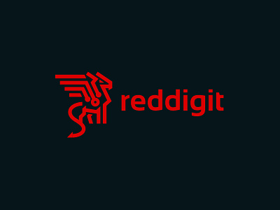 Reddigit proposal abstract brand identity digit dragon kreatank logo red robot security tech