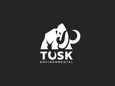 Tusk Environmental animal animal logo crossfit elephant fitness kreatank logo mammoth mammoths mamut negative space sport sports tusk
