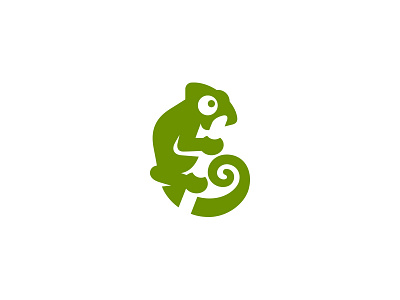 Chameleon animal animal logo chameleon cute gekko kreatank lizard logo negative space playful simple