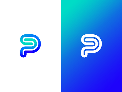 PS abstract creative kreatank letter mark logo online p ps spiral tech type