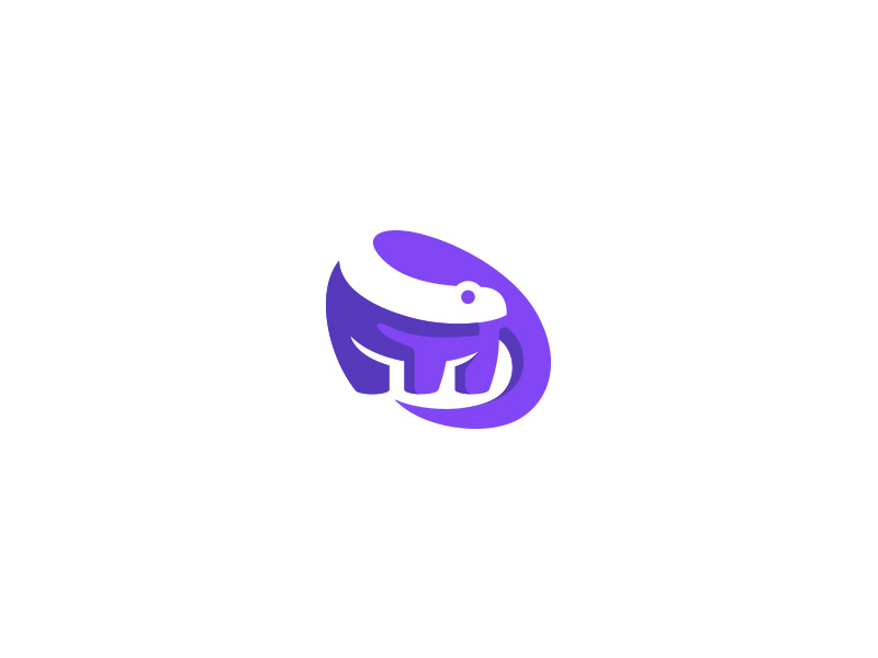 Purple Dino kreatank character illustration logo design sweet playful creative cute negative space dinosaur dino purple